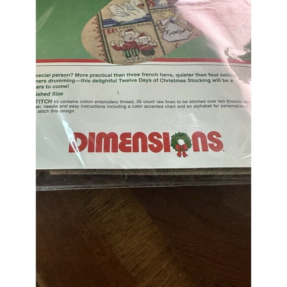 1989 Twelve Days of Christmas Stocking Kit #8389 New Old Stock Holiday Kit - Picture 6 of 8